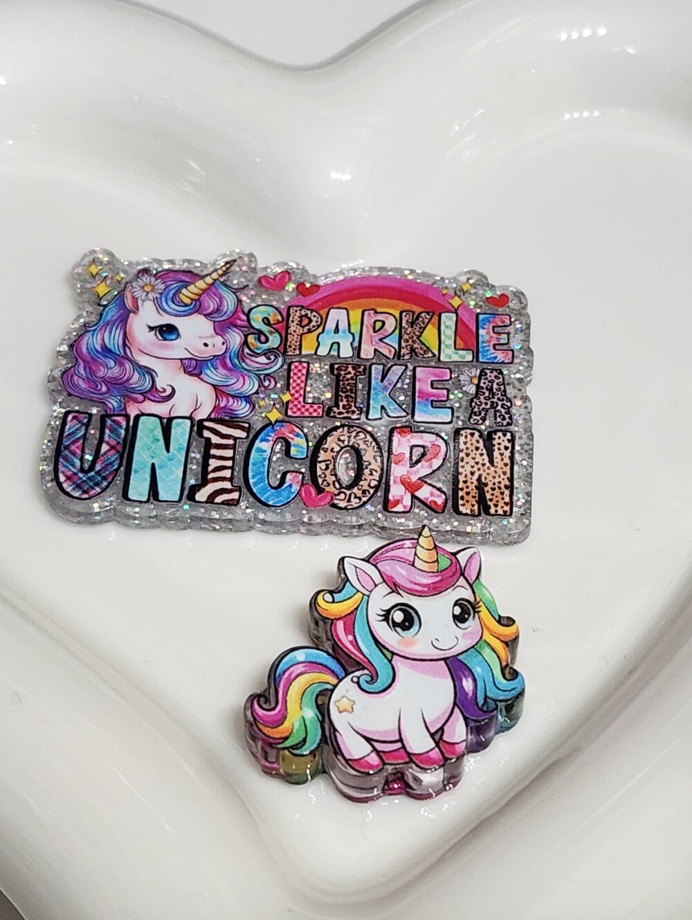 Unicorn Flatback Focal Bead Beaded Pen Badge Keychain Bag Clip Magnet Crafts